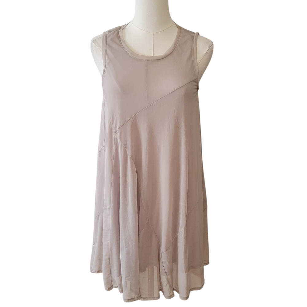 Vivienne Tam Taupe Gauzy Swing Mini Dress‎ Size Small
